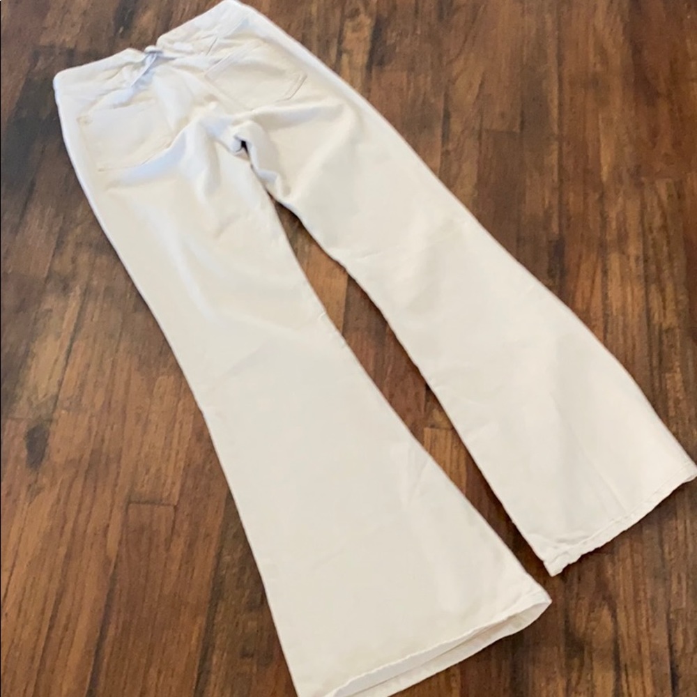 Express 70’s Inspired Bell Bottom Jeans in Cream - Picture 3 of 6